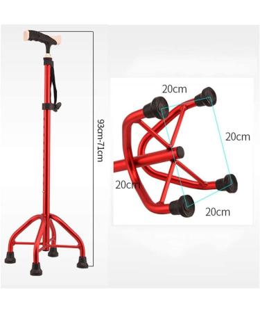 Telescopic Non Slip Crutches Adjustable Walking Stick With Wide Base Comfortable Handle Provides Extra Support Stability Durable Mobility Aid Cane Red for Arthritis Elderly Seniors & Handicap The - Buy Online on GoSupps.com