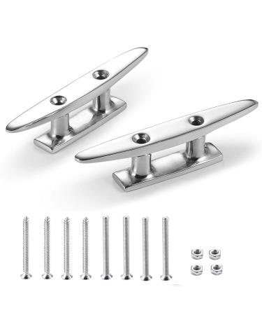 KAHACIYO Boat Cleat Open Base 4/5 inch, Dock Cleat 316 Stainless Marine Grade Steel, Include Installation Accessories Screws 4 inch