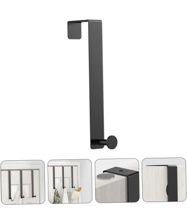 Generic 4 Pcs Door Hook Wall Mounted Clothes Hanger Wall Hanger Over Door Towel Bar Black Stainless Steel - Buy Online on GoSupps.com