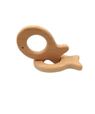 2pcs Natural Wooden Fish Pendant Pure Natural Beech Wood Animal Shape for Handmade Necklace/Bracelet (Fish 2pcs)