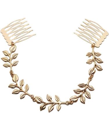 Wendalern Gold Leaf Hair Comb Hair Barrettes Dainty Hair Clips Alloy Chain Hair Accessories for Women Girls - Buy Online on GoSupps.com