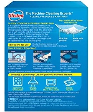 Glisten Dishwasher Magic 2-Pack Cleaner & Disinfectant with Cooktop & Kitchen Cleaning Pads - Buy Online on GoSupps.com
