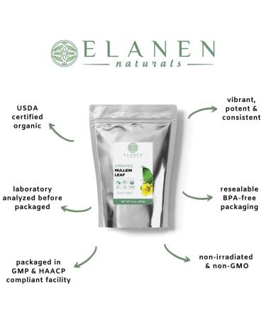 USDA Certified Organic Mullein Leaf Tea 8 oz - Premium Quality Mullien Smoking Herb - Natural Mullein Tea - Cut & Sifted - Pack of 1 - Buy Online on GoSupps.com