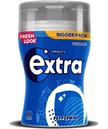 Extra Chewing gum Peppermint Flavor chewing gum Sugar free Chewing gum Bottle 90 pieces X 6 Bottle