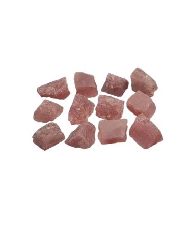 Crystal Hole ALKOY Natural Crystal Rough 1pc Natural Red Strawberry Quartz Raw Stone Rough Crystal Gemstone Specimen Home Decoration Crystal Hole