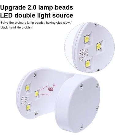 dijiusidy Nail Dryer LED Shaped DIY Travel Pocket Manicure Lamp Machine Home Professional Glue Gel Polish Single Fingernail Light White - Buy Online on GoSupps.com