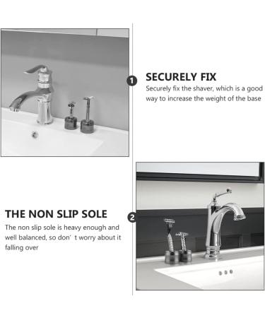 FRCOLOR Mens Shaving Razor Stand Razor Base Shaving Brush Stand Razor Holder Stand for Men 1pc (Silver) 4.3x4.3cm Silver - Buy Online on GoSupps.com