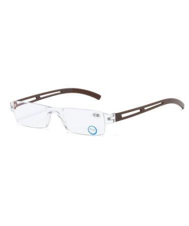 Kokobin frameworkless reading glasses visual aid with blue light filler anti blue light reading aid for women and men (brown +2.0) brown +2.0 diopters