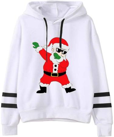 Bigfanshu Womens Dresses Christmas Print Hooded Long Sleeves Sweatshirt Pullover Tops Shirt - Buy Online on GoSupps.com