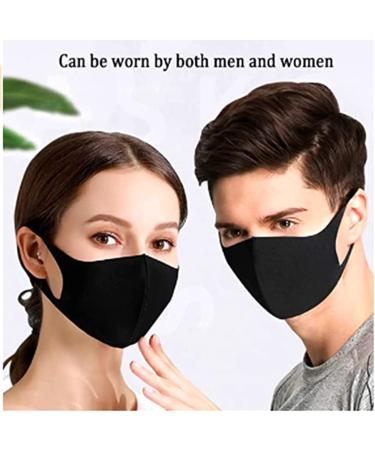 10 Pcs Black Fashion Face Mask Unisex Coverings - Reusable Washable Cotton Fabric - Buy Online on GoSupps.com