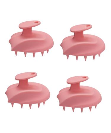 Beaupretty 4 Handy shampoo brush made of silicone massage device Shampoo massage brush scope hair wash brush Small massage comb shampoo ridge health comb W scher 10.80x9.50x7.50cmx4pcs rosax4stk