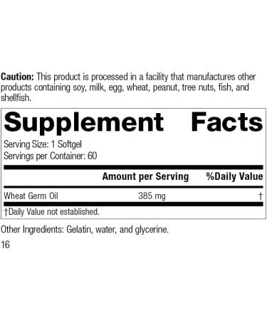 Standard Process Wheat Germ Oil - Whole Food Exercise  Antioxidant and Immune Support with Wheat Germ Oil - 60 - Buy Online on GoSupps.com
