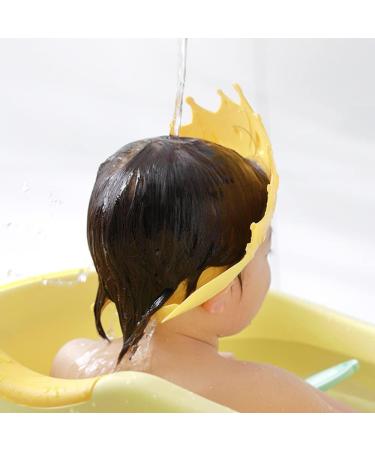 Kids Adjustable Baby Shower Cap - Yellow Bath Visor to Keep Water Out of Eyes and Ears - Buy Online on GoSupps.com