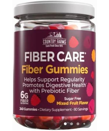 Country Farms Fiber Care Prebiotic Gummies 6g of Fiber Per Serving FOS from Beets Digestive Health Supports Regularity Mixed Fruit Flavor (240 Gummies) - Buy Online on GoSupps.com