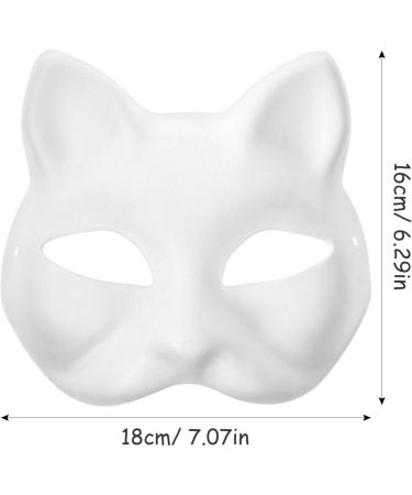 Vicasky Cat Mask Therian-Mask | 30 Hand-Painted DIY White Paper Mache Animal Masks for Masquerade & Crafts - Buy Online on GoSupps.com