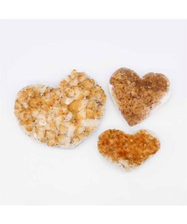 1pc 70mm-80mm Natural Rough Citrine Cluster Heart with Shiny - Buy Online on GoSupps.com