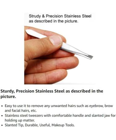Luxxi (5 Pack) Slant Tweezers - Stainless Steel Hair and Eyebrow Plucker for Precision Personal Care - Silver Tone - Buy Online on GoSupps.com