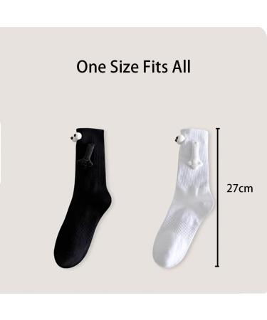 Puenbko Couple Holding Hands Socks - Unisex Funny Mid-tube Socks (White 2 pairs) - Buy Online on GoSupps.com