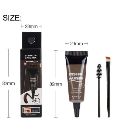 2 Pcs Waterproof Thickening Brow Mascara for Dark Hair | High Color Rendering Brow Gel with Eyebrow Brush | 48H Semi-Permanent Tinted - Dark Brown - Buy Online on GoSupps.com