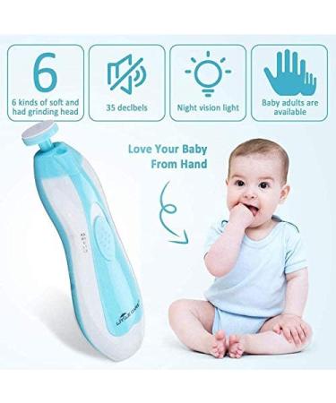 Electric Baby Nail Trimmer Kit for Safe and Easy Nail Care - Blue | Newborn Baby Girl Essentials - Buy Online on GoSupps.com