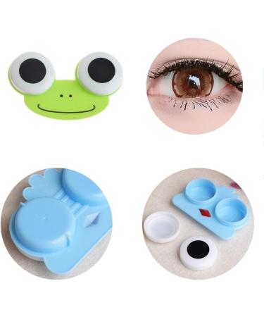 YROHGKPN Sweet Cartoon 3D Big Eyes Contact Lenses Box Case Owl Frog Animal Shape Contact Lens Case Portable Small Contact Lens Cases and Tools Travel Kit Clear Soaking Box Leakproof Storage Container - Buy Online on GoSupps.com