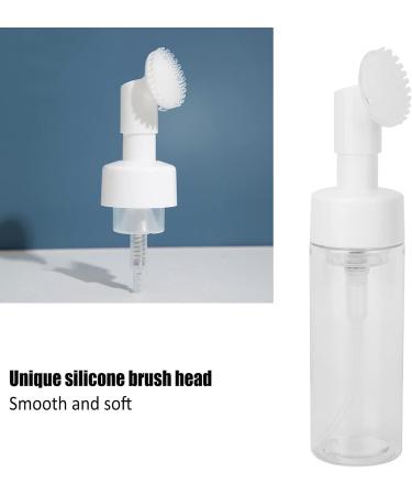Silicone Brush Head Foaming Bottle Transparent Deep Clean Facial Pores Spiral Bottle Mouth Large Diameter Round Concave Bottom Fastening Pump Head Press Type Foaming Pump Head 150ML - Buy Online on GoSupps.com