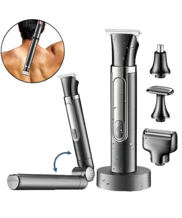 4 in 1 Rechargeable Hair Clippers Set - Men's Shaving Grooming & Back Razor with Telescopic Rod & Nose Hair Trimmer - Buy Online on GoSupps.com