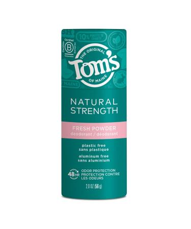 Tom's of Maine Natural Strength Plastic-Free Aluminum-Free Deodorant Fresh Powder 2 oz. (Packaging May Vary)