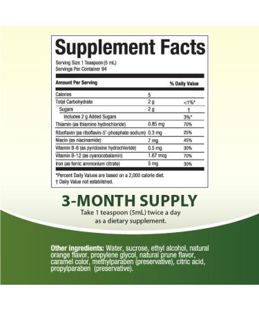 HealthA2Z Liquid Vitamin B-Complex Plus Iron Supports Healthy Energy Levels* | Healthy Blood Function* | Promotes Healthy Nerve Function* | Natural Orange Flavored | 16oz (473ml) - Buy Online on GoSupps.com