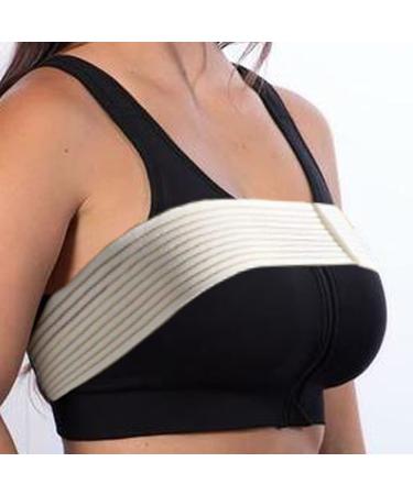 bestseller Post Surgery Breast Implant Stabilizer and Chest Compression Support Band, Breast Augmentation and Reduction Strap Bandage, One Size Fit Most, white
