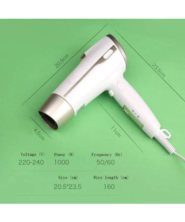 Folding Hairdryer1000W Kleiner Haartrockner Flight Travel Hairdryer Low Power-Haartrockner Keine Haarsch den Energieeinsparung ger uscharmes Powerful Constant Temperature Hair Dryer 220V-240V small - Buy Online on GoSupps.com