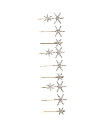 minkissy 3 Sets Star Hairpin Bobby Clips Rhinestone Barrettes for Women Bridal Hair Accessories Metal Hair Claw Clips Metal Hair Clips European Style Rhinestones Miss Female Star