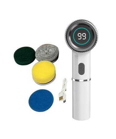 Tovmekdjn Electric Scrubber Electric Cleaning Brush Cordless Power Scrubber Wih 5 Replace Brush Heads for Bathroom Kitchens Easy to Use