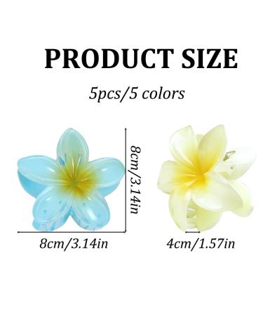 5 Flower Hair Clips Set - Colorful Lily Hair Claws for Women | Stylish Floral Hair Grippers | Perfect for Hawaii & Everyday Wear - Buy Online on GoSupps.com