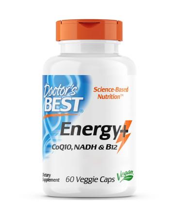Doctor's Best Energy Plus with coenzyme Q10 NADH and vitamin B12 2-day dose 60 vegan capsules laboratory tests gluten-free soybean vegetarian without genetic engineering