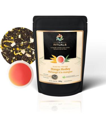 TEA RITUALS Black tea Loose leaf tea - Mango Tea - (40+ cups at 2.5gms per teaspoon per 100gms) - Brew Hot & iced tea - Resealable Pouches. - Buy Online on GoSupps.com