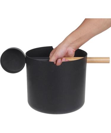Aluminum Sauna Bucket 7L Aluminum Bucket Large With Spoon Aluminum Sauna Barrel Black Sauna Bucket Handmade Sauna Bucket Sauna Spa Accessory - Buy Online on GoSupps.com