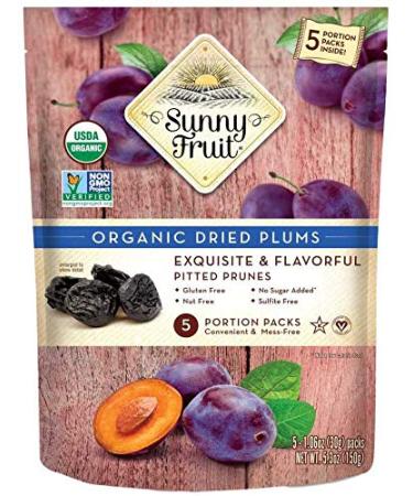 Sunny Fruit Organic Dried Plums  5 Portion Packs 1.06 oz (30 g) Each