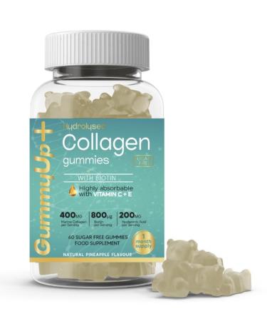 Hydrolysed Collagen Gummies with Biotin 60 Sugar Free Natural Pineapple Flavoured Gummies - Buy Online on GoSupps.com
