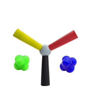 Quickness Reacting Catching Training Tool Set-Include 1 Hand Eye Coordination Stick, 2 Rubber Reaction Balls, Improve Reflex, Speed, Decision-Making, and Agility for Sports and Exercise for All Ages