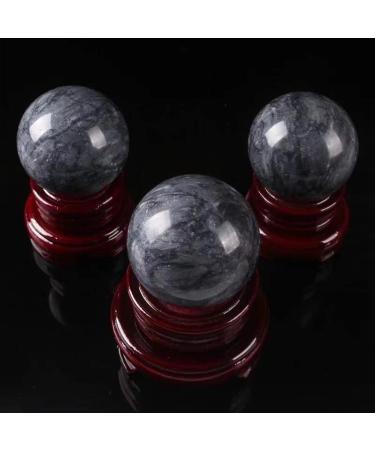 Natural Crystal Rough Crystal Ornaments 1pc 50mm Natural Black Jade Quartz Stone Crystal Ball Spheres Gemstones for Home Decor - Buy Online on GoSupps.com