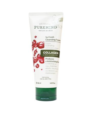 PUREMIND SO Fresh Collagen Daily Cleansing Foam 180 ML Super Hydrating Made in Korea