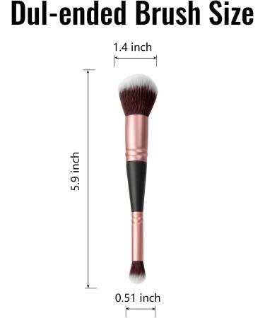 Fancylovesotio Dual-ended Foundation Brush Double Ended Kabuki Brush Concealer Brush Ideal for Liquid Powder Cream Blending Buffing Concealer RoseGold - Buy Online on GoSupps.com