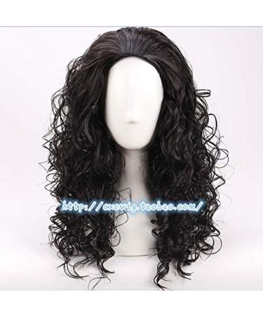 Halloween Men's Moana Maui Black Fluffy Curly Wig | Cosplay Long Hair with Hair Net - Buy Online on GoSupps.com