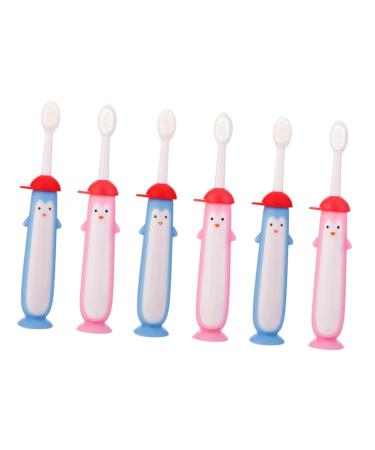 Healeved 6 STK toothbrush toothbrush station children toothbrush children toothbrush bite toys for babies mouth cleaning brush children's needs with suction cup accessories toddler pp