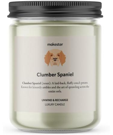 Clumber Spaniel Candle - 220g Soy Wax with Vanilla Jasmine & Almond - Dog Gift by Makester - Buy Online on GoSupps.com