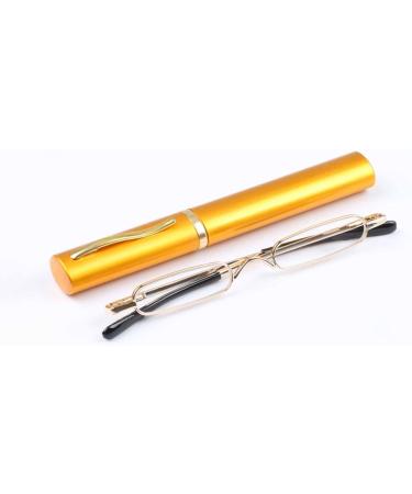 Mini Slim Pen Reading Glasses - Portable Clip Case Compact Metal Frame Eyeglasses (Black 2.0X) - Shop Internationally - Buy Online on GoSupps.com