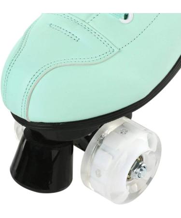 Unisex High-top PU Leather Roller Skate Shoes | Double-Row 4 Wheel Skates | Beginner Indoor Outdoor with Flash Wheel - Size 37 - Buy Online on GoSupps.com
