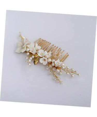 Lurrose Gold Tiara Head Piece for Wedding Bride Gold Hair Accessories Wedding Hair Comb Bridal Hair Pieces Pearl Bridal Headpiece Comb Bride Hair Comb Alloy Hair Comb Wedding Headdress - Buy Online on GoSupps.com