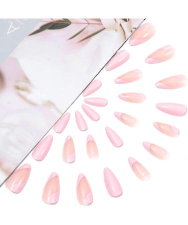 French False Nails Pink Heart Press on Nails Ballerina Acrylic Stick on Nails Almond Fake Nails 24pcs for Women and Girls (Color : Pink Size : Hearts) - Buy Online on GoSupps.com